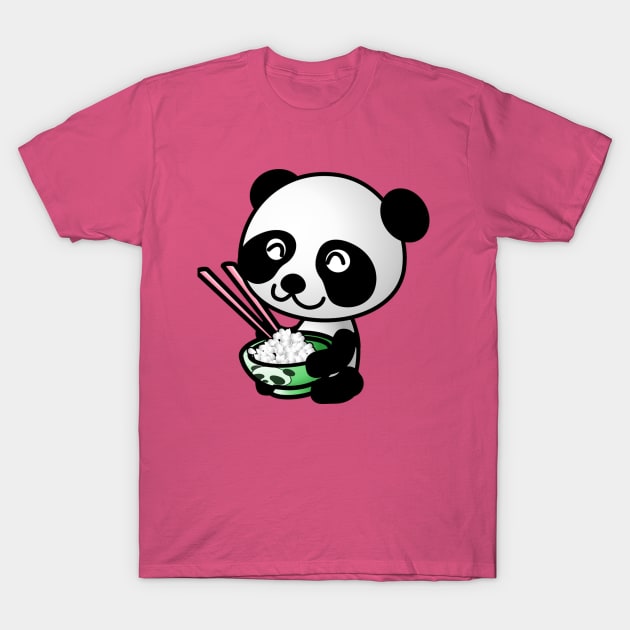 Nom Nom Panda T-Shirt by PorcelainRose